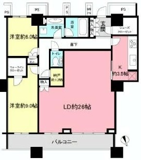 ザ・東京タワーズ ミッドタワー 58階 間取り図