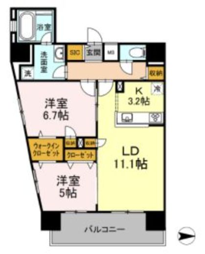 D-room早稲田 1302 間取り図