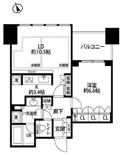 シティタワー麻布十番 6階 間取り図