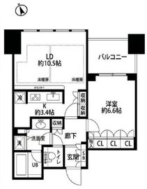 シティタワー麻布十番 6階 間取り図