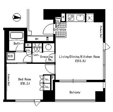 パークアクシス渋谷神南 1104 間取り図