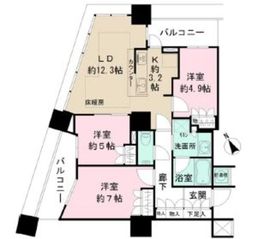 ザ・パークハウス西新宿タワー60 22階 間取り図