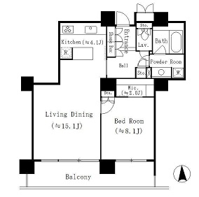 リバーポイントタワー 1811 間取り図