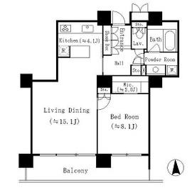 リバーポイントタワー 1811 間取り図