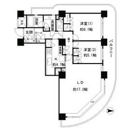 リバーポイントタワー 1401 間取り図