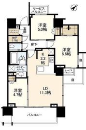 シティハウス広尾南 8階 間取り図