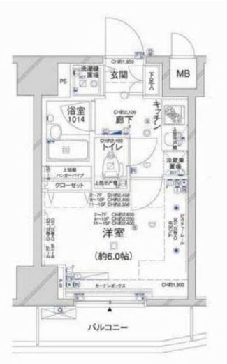 コンシェリア新橋 4階 間取り図