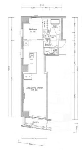 ザ・パークハビオ日本橋小伝馬町 1201 間取り図