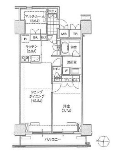 ブリリアイスト東雲キャナルコート 513 間取り図