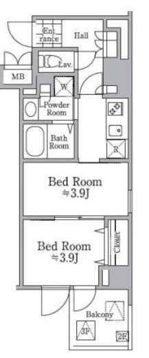 レジディア西小山 108 間取り図