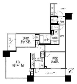 ブリリアタワーズ目黒 28階 間取り図