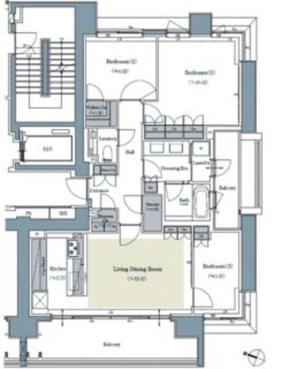 パークハウス一番町 6階 間取り図
