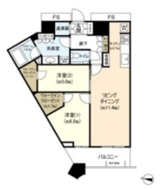 勝どきザ・タワー 15階 間取り図