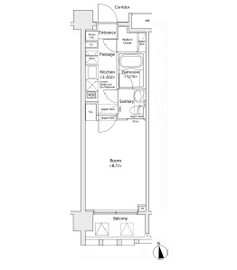 プライマル新宿若松町 305 間取り図