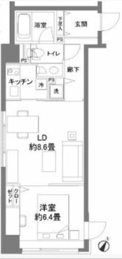 カスタリア水天宮 704 間取り図