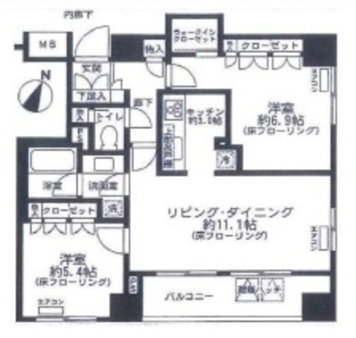 リビオ日本橋浜町パークフィール 7階 間取り図