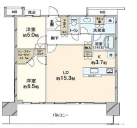 アーバンドックパークシティ豊洲タワー 44階 間取り図