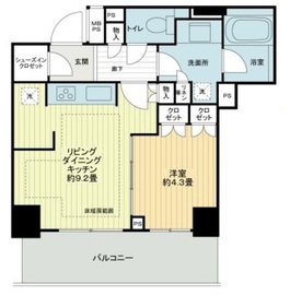 ライオンズタワー上野黒門町 6階 間取り図