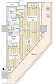 ユニゾンタワー 1212 間取り図