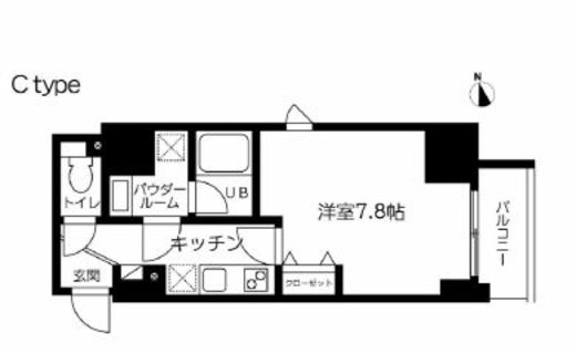 スカイコート蔵前2 604 間取り図