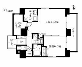 スカイコート蔵前2 1104 間取り図