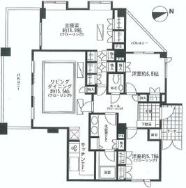 モデルノオパス有栖川 3階 間取り図