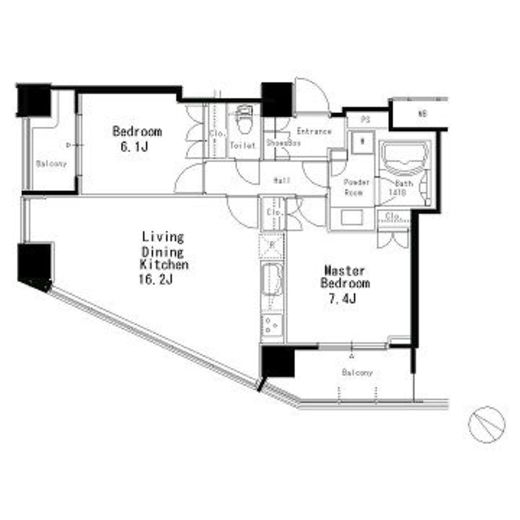 MFPR目黒タワー 1401 間取り図