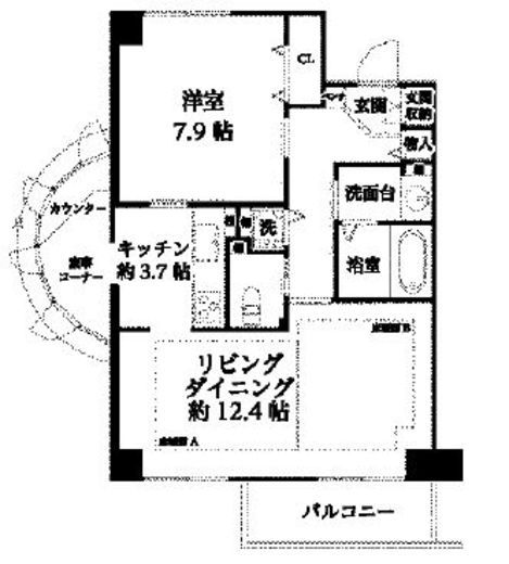 河田町ガーデン 3-706 間取り図