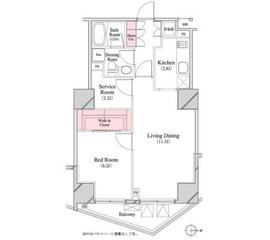 パークキューブ八丁堀 707 間取り図