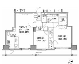 パークハビオ八丁堀 1402 間取り図