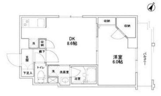ジェイフラッツ初台 603 間取り図