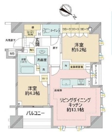 パークホームズ日本橋浜町ザテラス 10階 間取り図