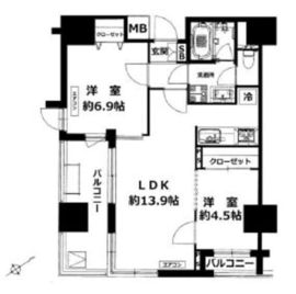 オープンレジデンシア銀座est 4階 間取り図