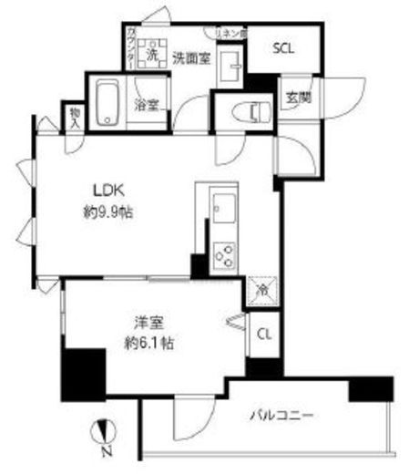 プレール・ドゥーク浅草橋 1303 間取り図