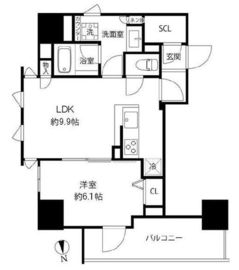 プレール・ドゥーク浅草橋 503 間取り図