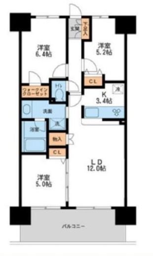 レジディア南千住 216 間取り図