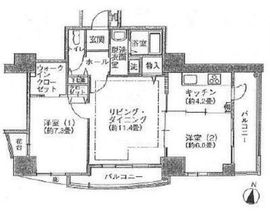 シティコート目黒 2-511 間取り図