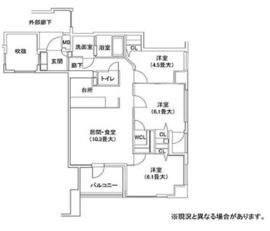 東急ドエルアルス白金長者丸 4階 間取り図