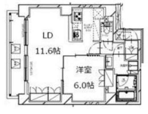 S-RESIDENCE月島 (エスレジデンス月島) 206 間取り図