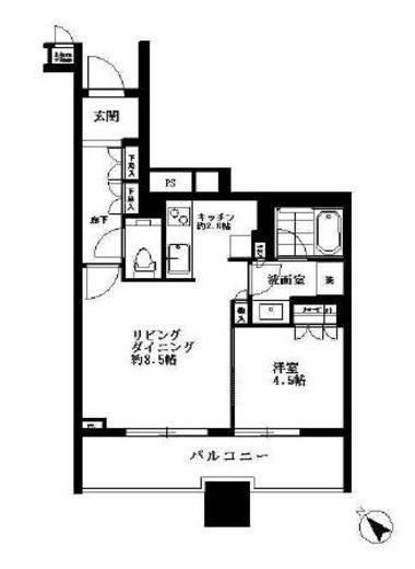 ブリリアタワーズ目黒 18階 間取り図