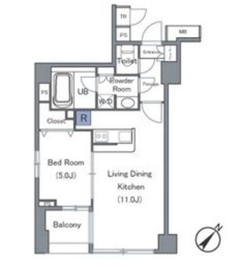 セントラルクリブ六本木 1-302 間取り図