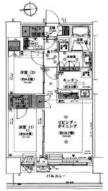 勝どきビュータワー 9階 間取り図