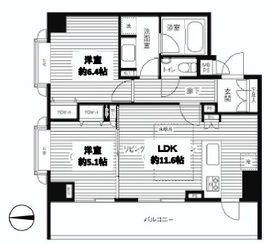 HF白金高輪レジデンス 407 間取り図