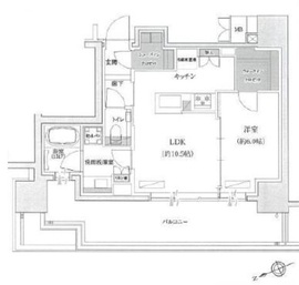 ジオ四谷三栄町 5階 間取り図