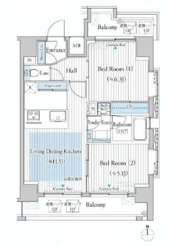 ミュゼ南麻布 1201 間取り図