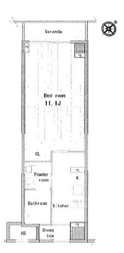 プラティーク清澄白河 413 間取り図