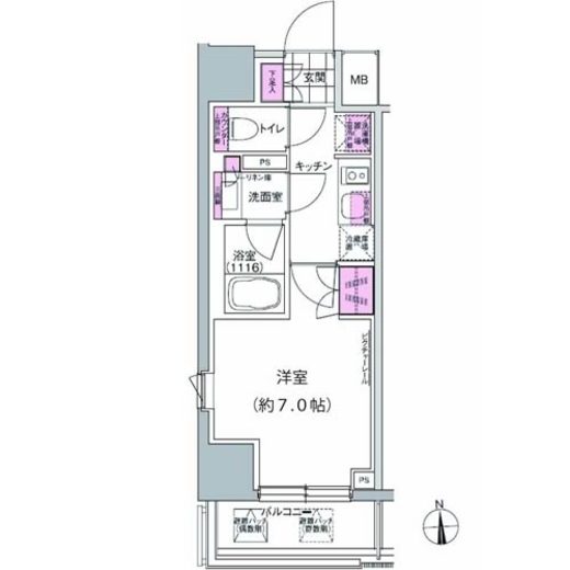 プレジリア東日本橋 1102 間取り図