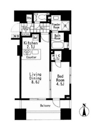 クオリア神南フラッツ 3階 間取り図