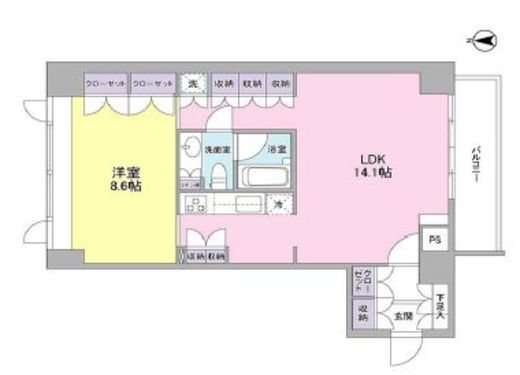 エルフレア駒沢 501 間取り図