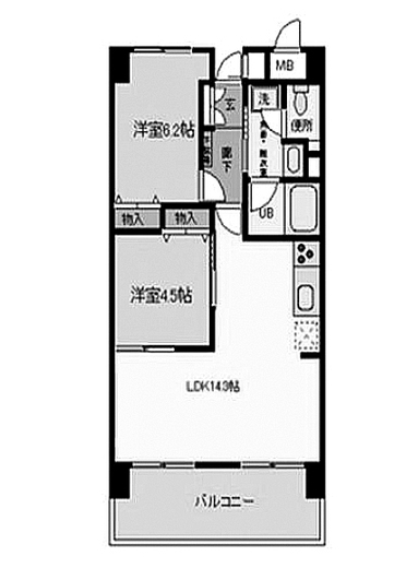 アーバンフラッツ芝浦 405 間取り図